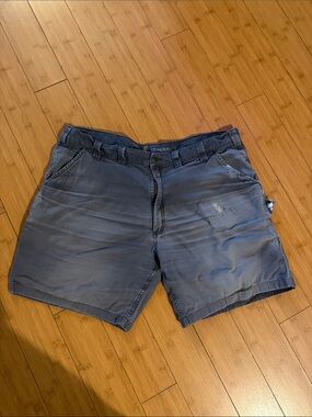 Carhartt Men's Faded Grey Relaxed Front-Flat Shorts